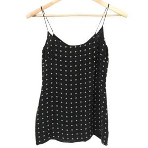 LOFT Tan Polka Dot Spaghetti Chiffon Camisole